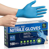 SWIFTLITE Food Safe Disposable Gloves, Blue Nitrile Rubber Gloves, Latex-Free Powder-Free for Food Prep, Cooking, Cleaning (Medium, 100)
