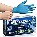 SWIFTLITE Food Safe Disposable Gloves, Blue Nitrile Rubber Gloves, Latex-Free Powder-Free for Food Prep, Cooking, Cleaning (Medium, 100)