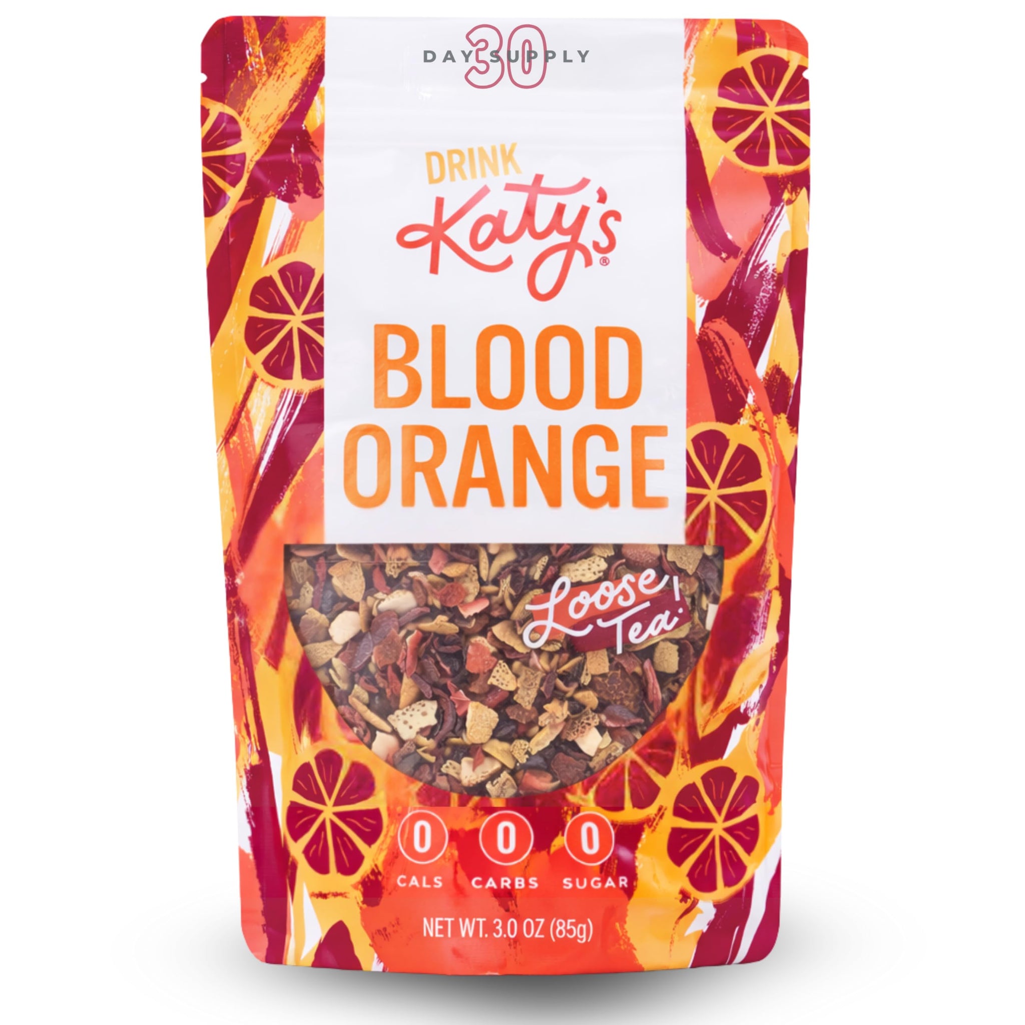 Katy’s Blood Orange Loose Tea - Hibiscus, Orange & Rose Hips - Loose Leaf Herbal Tea, Caffeine-Free, Sugar-Free - Hot or Cold Brew Tea - 30+ Cups