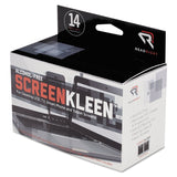 Read Right ScreenKleen Alcohol-Free Wipes, Cloth, 5 x 5, Unscented, 14/Box