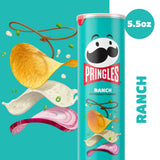 Pringles Potato Crisps Chips, Lunch Snacks, On-The-Go Snacks, Ranch, 5.5oz Can (1 Can)