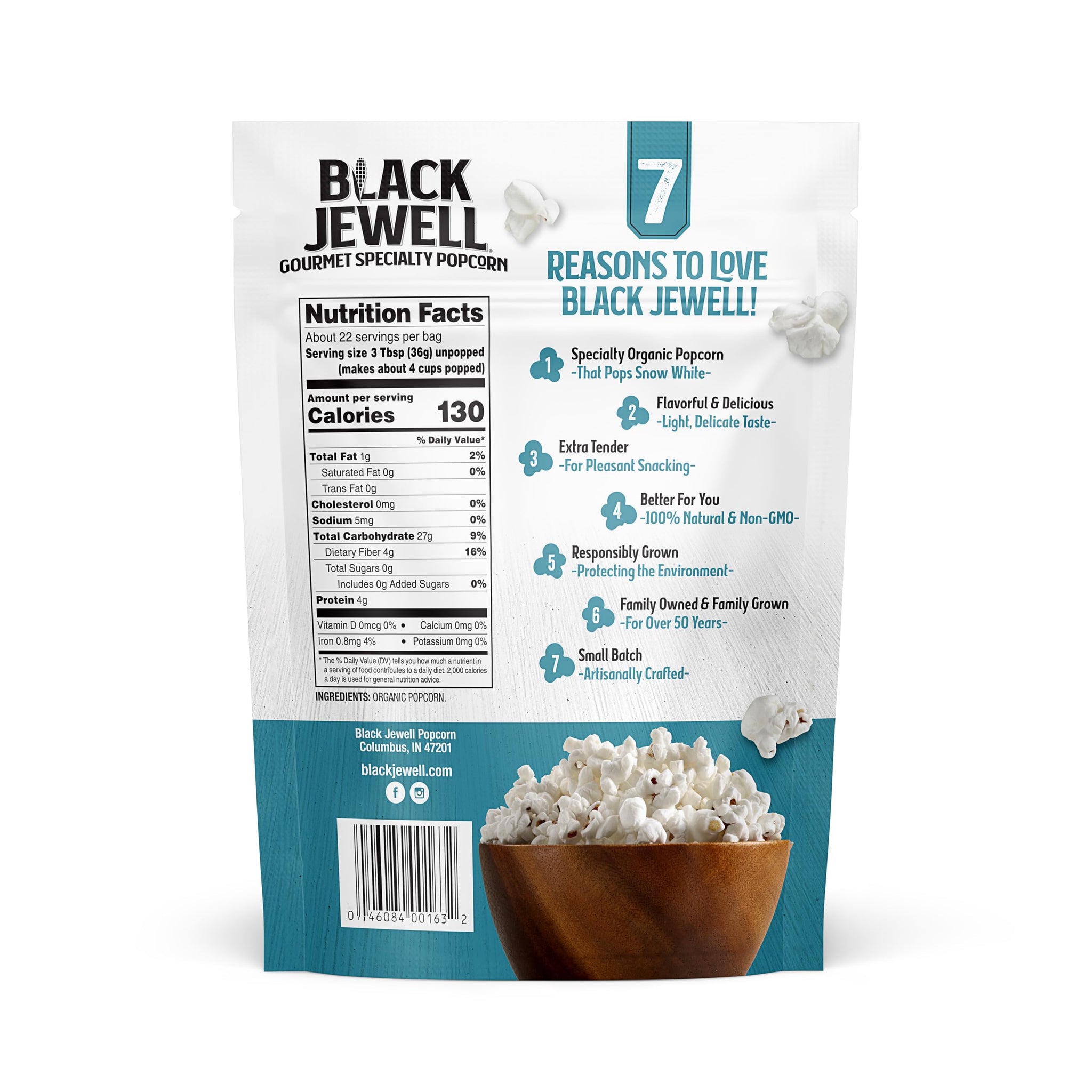 Black Jewell Organic White Popcorn Kernels, Organic Select White, 28.35oz (Pack of 2)