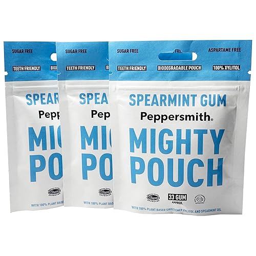 Peppersmith Mighty Box Spearmint Gums 50g (33 Pieces) Pack of 3