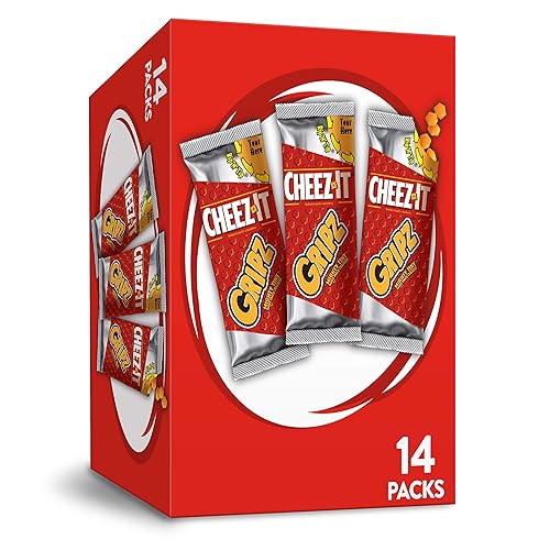 Cheez-It Gripz, Tiny Baked Snack Cheese Crackers, Original, Great for On-the-Go, 12.6oz Box (14 Count)