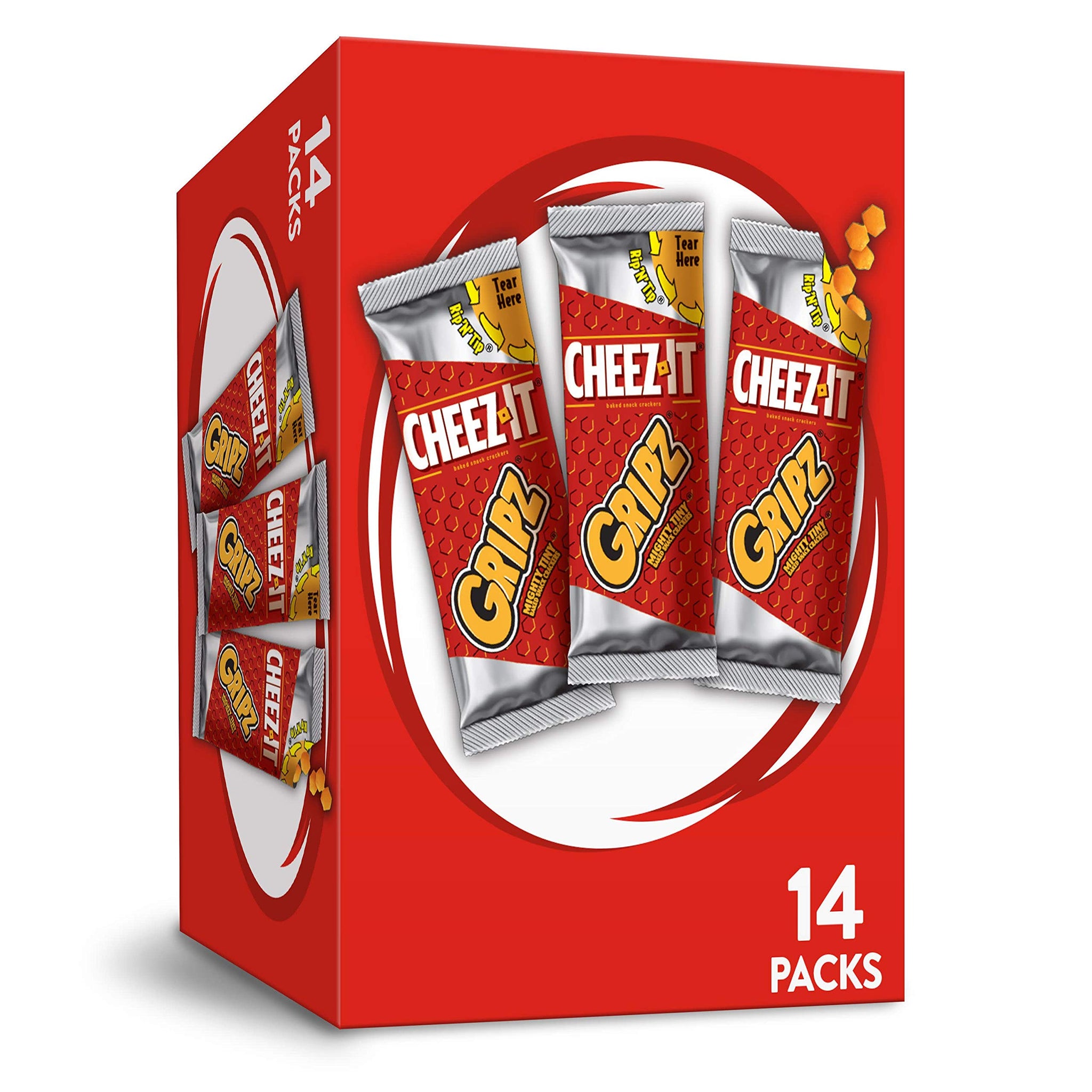 Cheez-It Gripz, Tiny Baked Snack Cheese Crackers, Original, Great for On-the-Go, 12.6oz Box (14 Count)