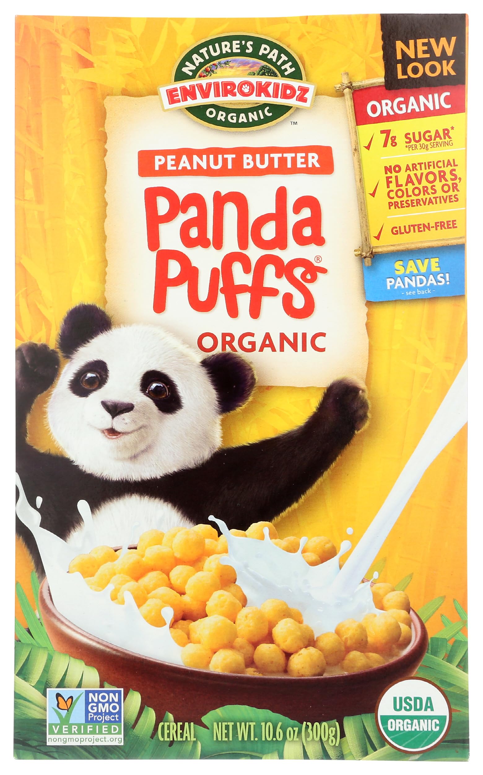 EnviroKidz Peanut Butter Panda Puffs Organic Cereal, 10.6 oz