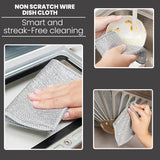 CrafTreat Non Scratch Wire Dishwashing Rag, 10 Pack Double Layer Reusable Wire Dishcloth, Silver Mesh Metal Cleaning Cloth for Pots, Pans, Sink, Steel
