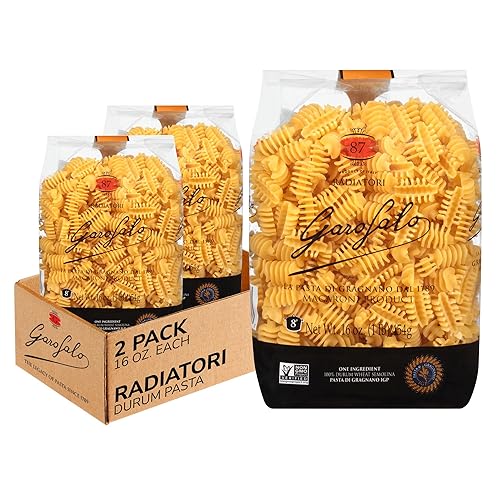 Garofalo - Premium Durum Wheat Semolina Radiatori Pasta Italian Made, Bronze-Drawn, Al-Dente, One-Ingredient Pasta (2 pack)