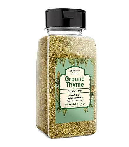 Unpretentious Ground Thyme, 6.4 oz, Versatile Seasoning, Savory Flavor, Soups & Sauces