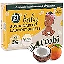 Roobi Baby Laundry Detergent Sheets. Specially Formulated for Sensitive Skin. Newborns, Infants & Toddlers Clothes. Peachy Lullaby Scent. Up to 128