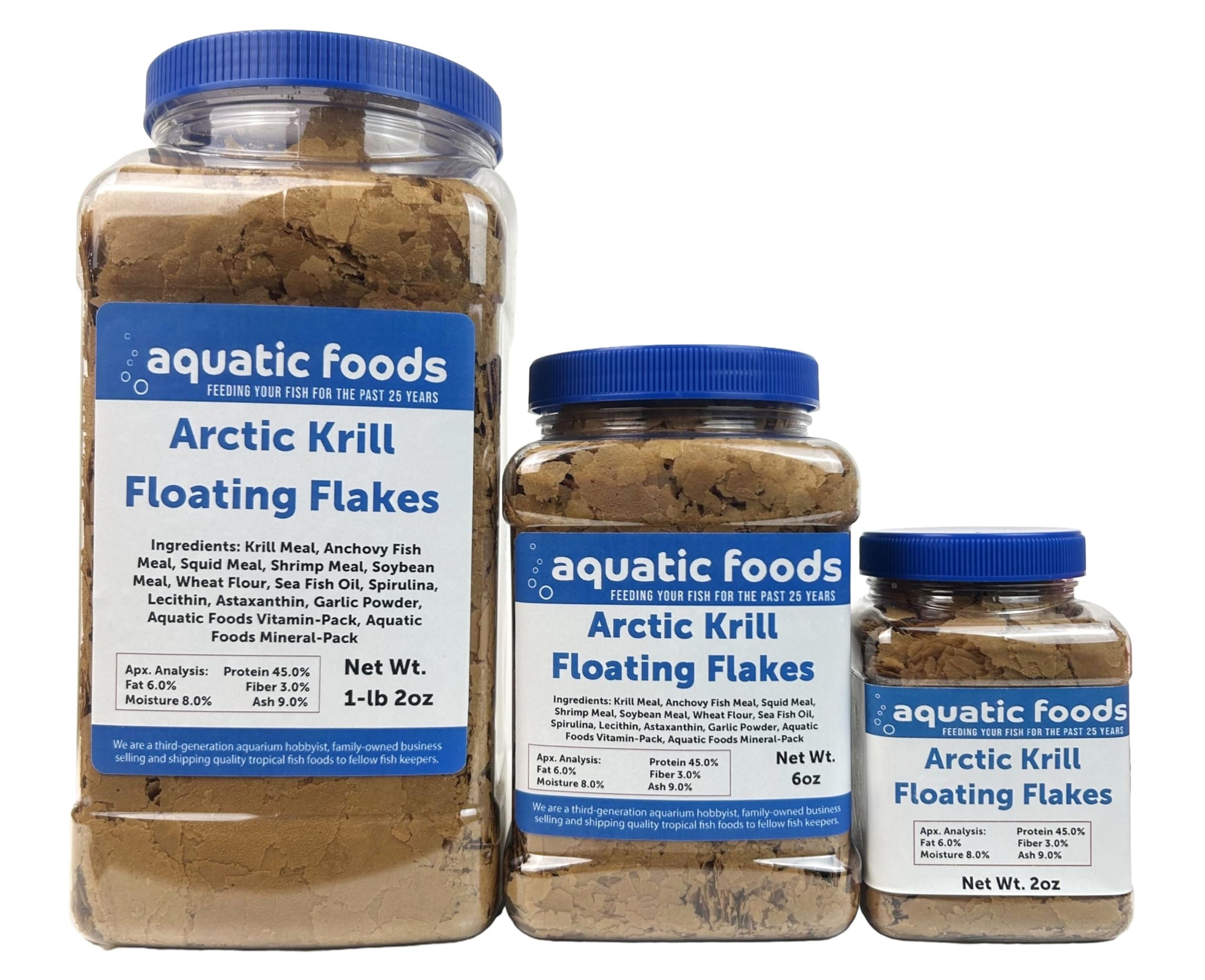 Aquatic Foods Inc. Arctic Krill Flakes with Natural Carotenoids & Astaxanthin to Enhance the Vibrant Colors of Fish, for All Tropical and Marine Fish