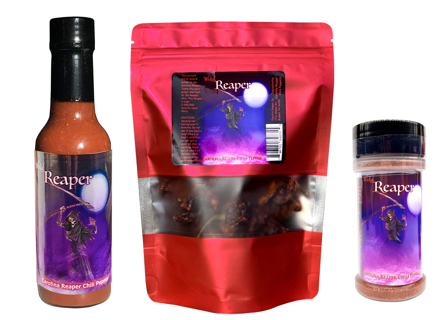 Wicked Reaper Ultimate Reaper Gift Set - Hot Sauce, Powder & Whole Peppers