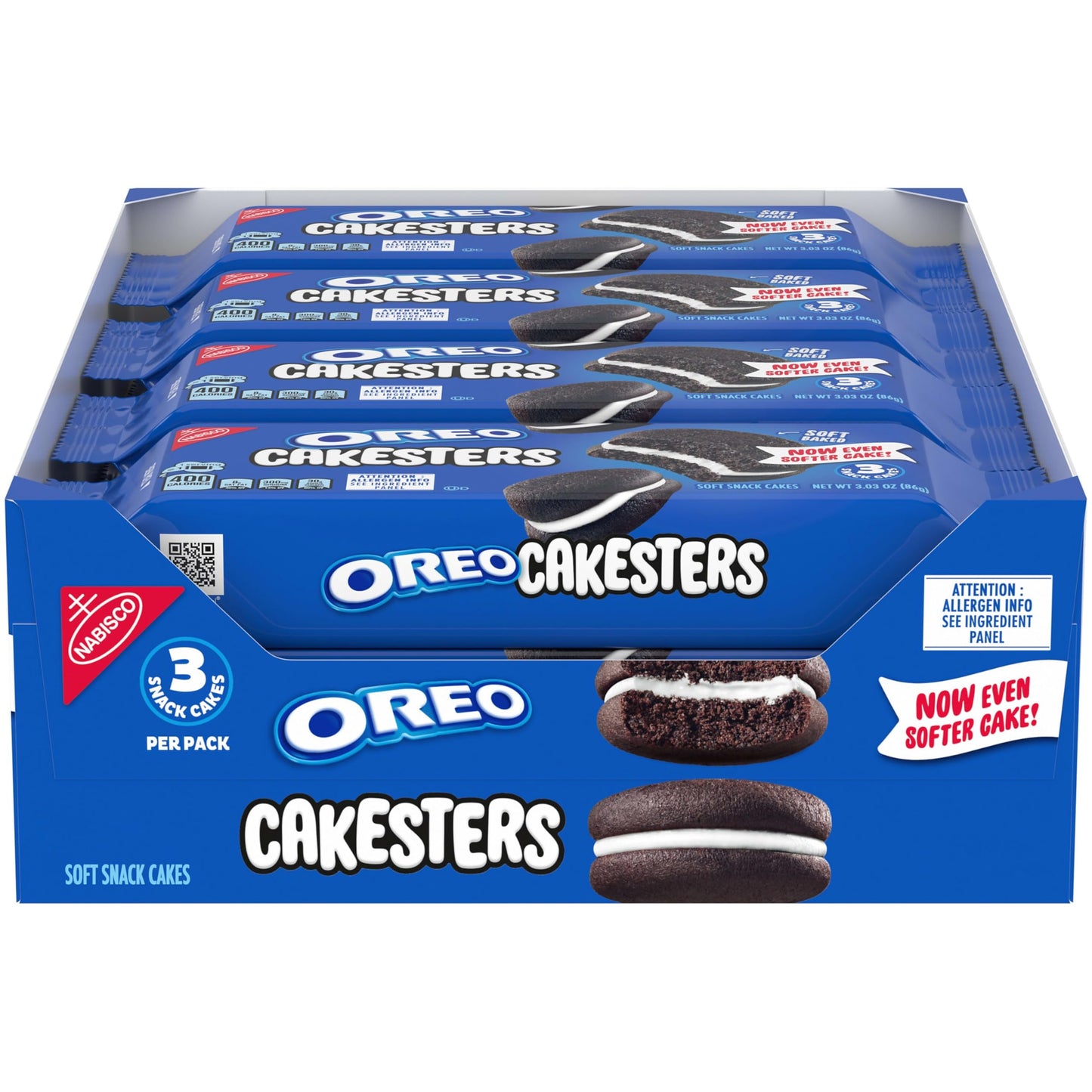OREO Cakesters Soft Snack Cakes, 8-3.03 oz Snack Packs