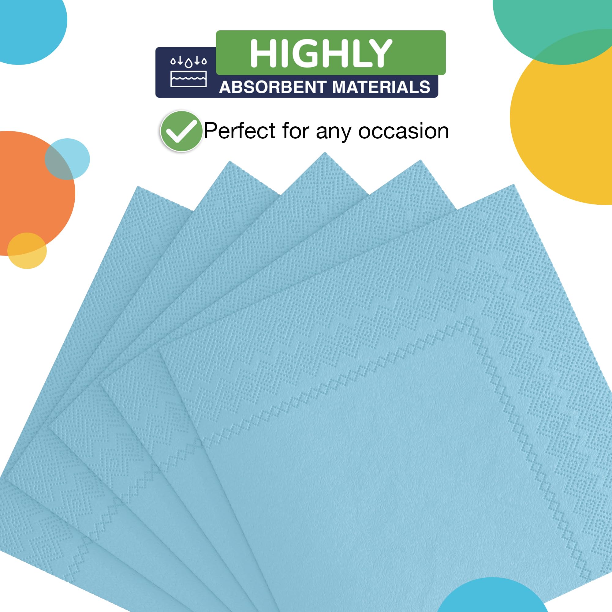Party Solids Light Blue Napkins Disposable Everyday 50 Pcs 2 Ply Light Blue Dinner Napkins Paper Everyday For Parties & Party Supplies