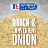 McCormick Culinary Minced Onion, 17 oz - One 17 Ounce Container of Dried Minced Onion Flakes, Perfect for Soups, Sauces, Meatballs, Relishes
