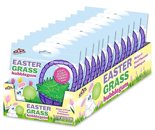 Easter Grass Bubble Gum + For Games, Concessions, Picnics & Parties (12 Packs)