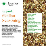 Organic Sicilian Seasoning by Journey Spice Co. | Salt-Free, Sugar-Free, Non-GMO | Natural Mediterranean Italian Spice Herb Blend for Pasta, Veggies
