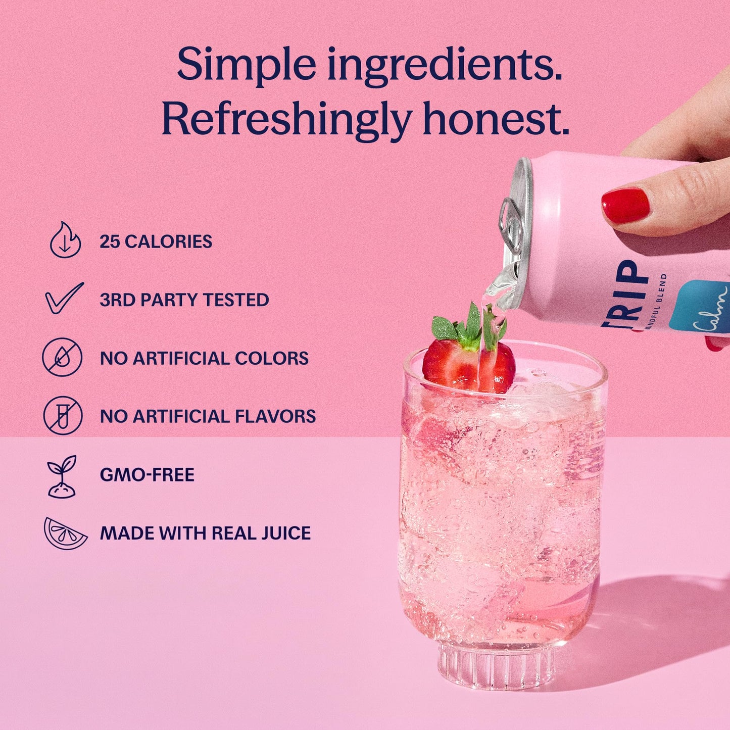 TRIP Lightly Sparkling Adaptogen Seltzer, Non-Alcoholic Mocktail with Magnesium, Ashwagandha, Lions Mane & L Theanine, No Added Sugar, Vegan, Party