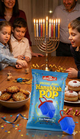 Hanukkah Dreidels Jewel Pop Ring Shape Candy - Blue Raspberry 36 Count Individually Wrapped Dreidel - Hanukah Decorations Kosher Candy Party Favor
