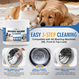 Clelviran Pet Hair Washing Machine Cleaner Powder, Enzyme Action Removes Odor Causing Residue and Grime Deep Inside Pump, HE Front and Top Load Washer