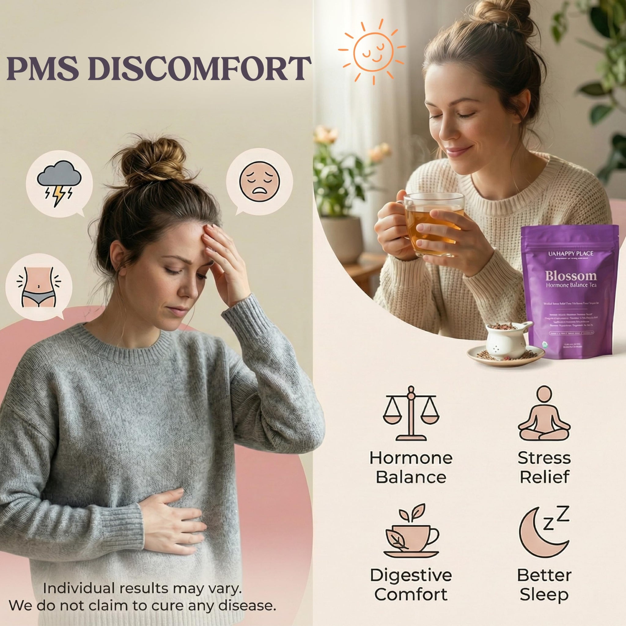 Hormone Balance for Women Tea with Red Raspberry Leaf, Chamomile, Peppermint, Nettle & Chaste Tree Berry - Organic Herbal Loose Leaf Tea for Women