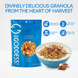 Greek Goddess Gourmet Harvest Granola with Pecans, Almonds, Coconut & Maple Syrup, 100% Whole Grain Oats & Olive Oil - Healthy, Greek-Inspired, Gluten