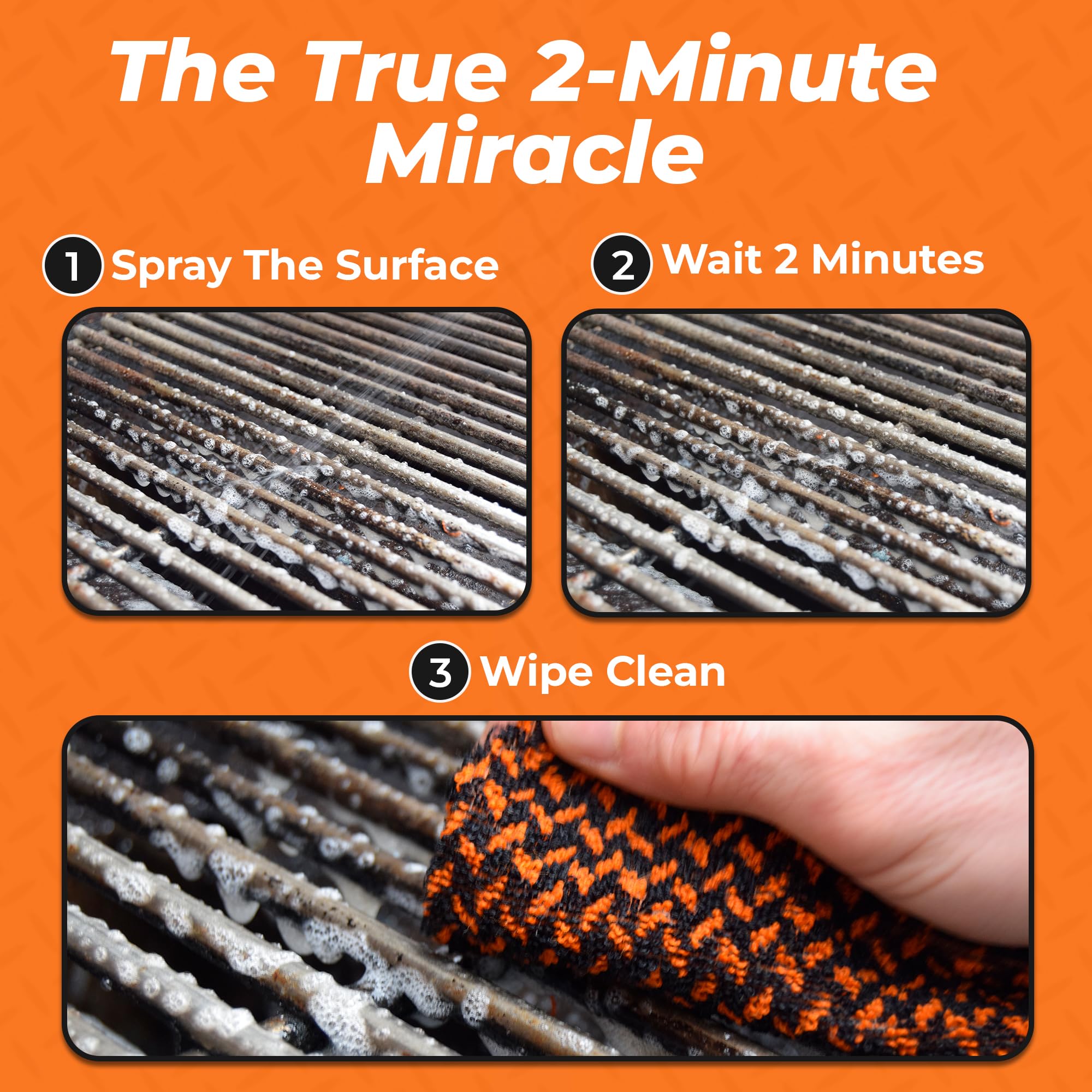 Proud Grill Company Q-Swiper 2-Minute Miracle Grill & Grate Cleaner with Scrub Clean Cloth - Father Day Gifts, Degreaser Spray for BBQ, Oven, Stove