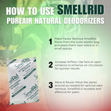 SMELLRID Reusable Activated Charcoal Odor Absorber That Works [10 Pack] - Medium 50 g (3.2" x 5”) Pack Treats 25 Sq. Ft. - Premium Natural Deodorizer