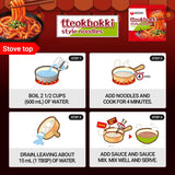 Nongshim Tteokbokki Style Noodles, Sweet and Spicy Sauce, Korean Instant Noodles, Wheat Stir Fry Style Noodles, Korean Street Food-Inspired Flavor