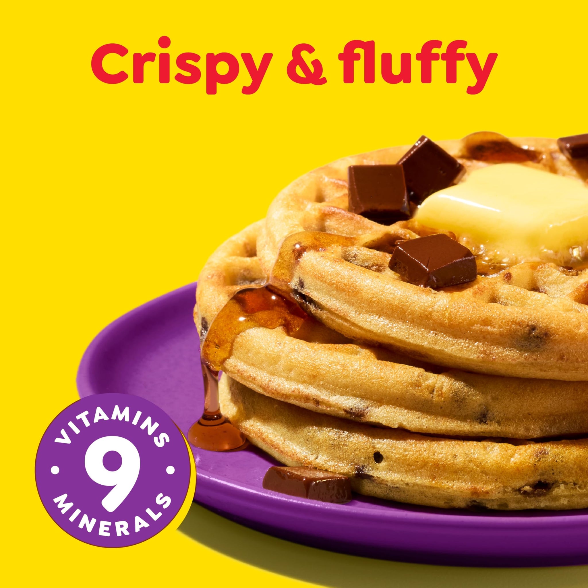 Eggo Chocolatey Chip Waffles, Breakfast Food, Frozen Breakfast, 10 Waffles (Frozen)