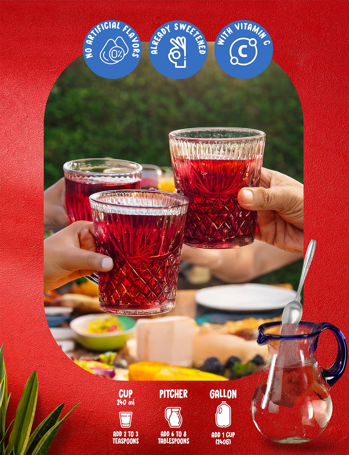 Klass Aguas Frescas Drink Mix Mexican Variety Pack - Horchata Limeade Hibiscus & Tamarind - Powder Drink Mix, Water Drink Mix with Natural Flavors