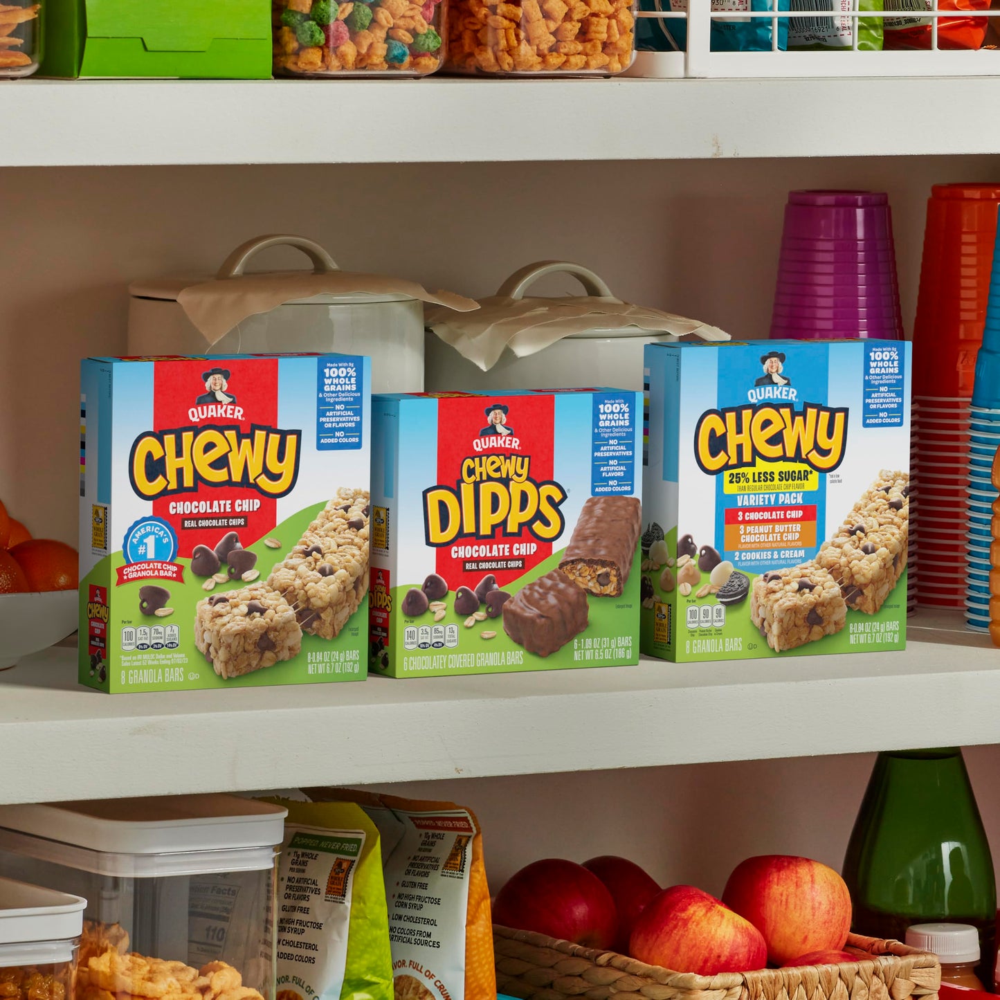 Quaker Chewy Granola Bars, 3 Flavor Back-to-School Variety Pack, 58 Count