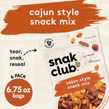 Snak Club Cajun Style Snack Mix with Hot and Spicy Peanuts, Butter Toffee Peanuts, Toasted Corn, Cajun and Honey Sesame Sticks, and Almonds, Kosher