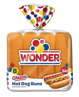 Wonder Bread Classic Hot Dog Buns, White Bread Hot Dog Buns, 8 Count