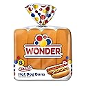 Wonder Bread Classic Hot Dog Buns, White Bread Hot Dog Buns, 8 Count