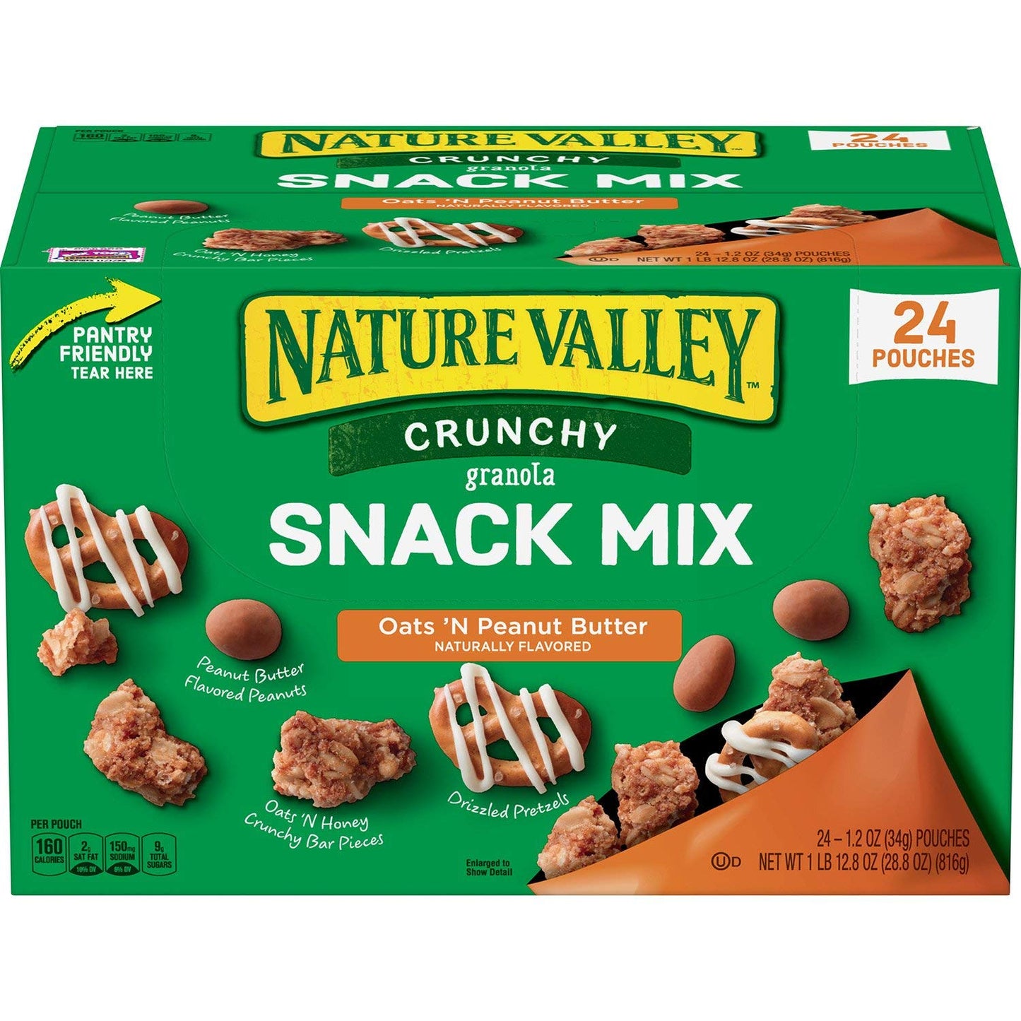 Nature Valley Nature Valley Crunch Granola Snack Mix Oats 'N Peanut Butter 24 X 1.2 Ounce Net wt 28.8 Ounce , 28.8 Ounce