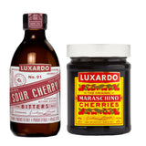 Luxardo Maraschino Cherry 400g & Sour Cherry Aromatic Bitters 200mL Variety Pack | Premium Cocktail Bitters Set for Classics & Craft Drinks