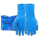 PIP Grippaz Food Plus 8 Mil Nitrile 12" Disposable Gloves 48-Pack, Fish Scale Grip, Enhanced Fatty Food Handling, Blue, Medium (67-308/M)