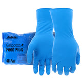 PIP Grippaz Food Plus 8 Mil Nitrile 12" Disposable Gloves 48-Pack, Fish Scale Grip, Enhanced Fatty Food Handling, Blue, Medium (67-308/M)