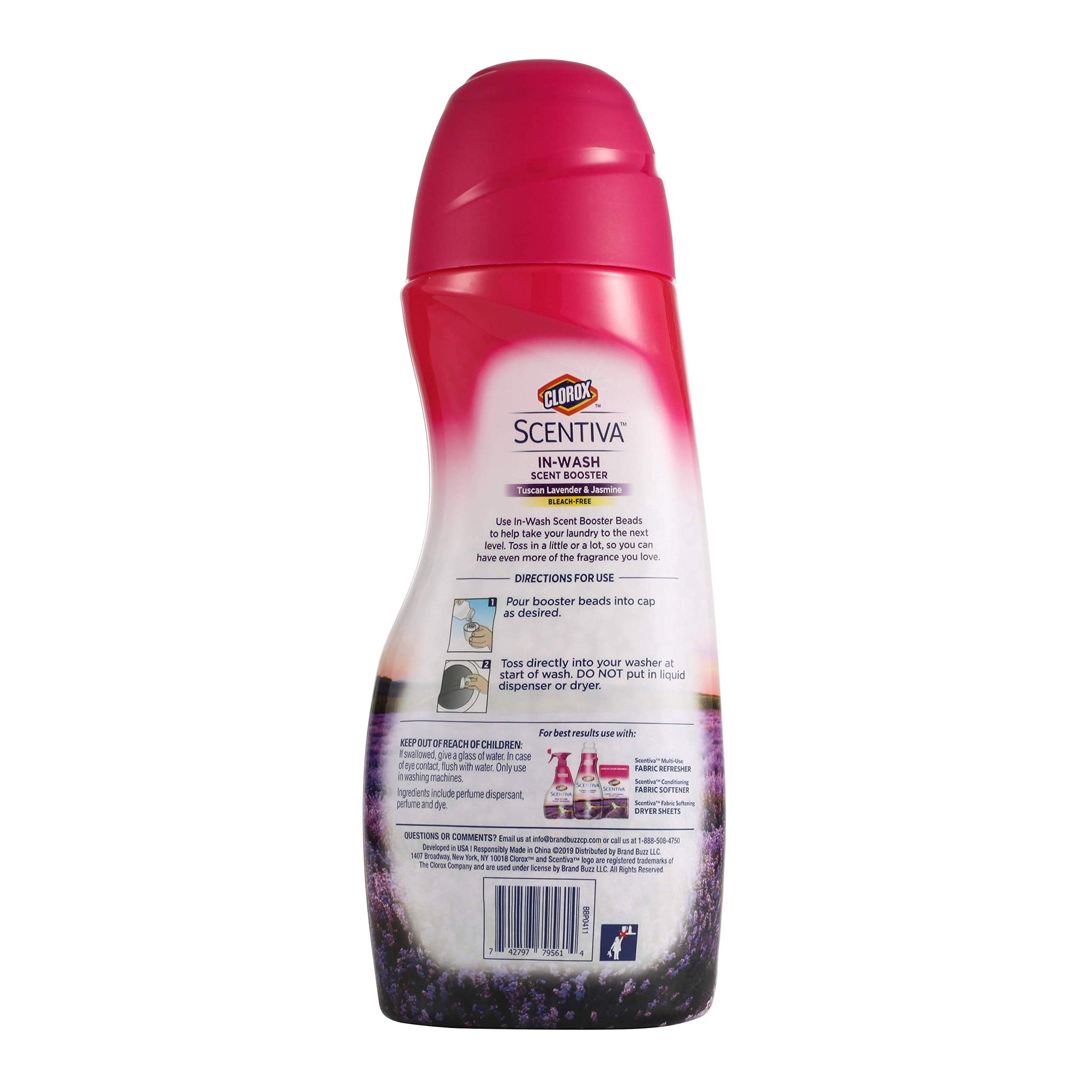 Clorox Scentiva Scent Booster Beads Laundry Freshener, Tuscan Lavender & Jasmine - In-Wash Fragrance Booster for Clothes, Odor Eliminator
