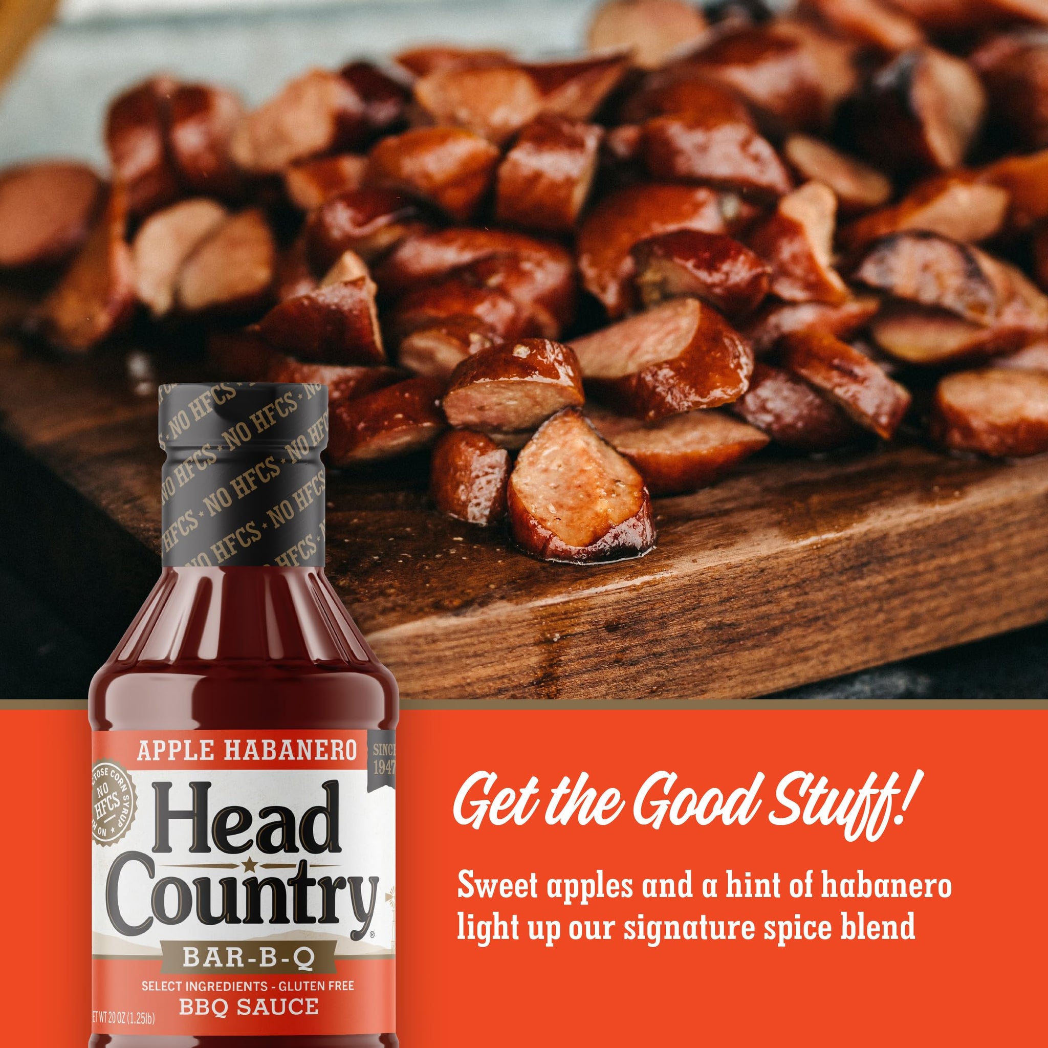 Head Country Apple Habanero BBQ Sauce | 20 oz, Barbecue Sauce, Sweet, Spicy