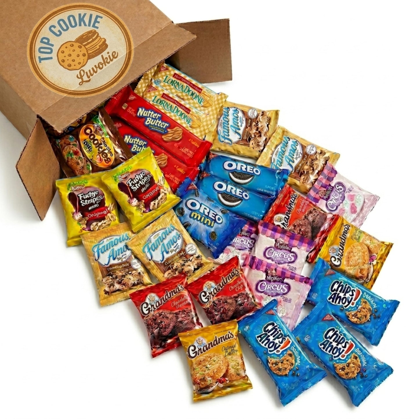 Top assortment Cookies Individually Wrapped Variety Pack - Cookies Bulk Assortment Top Package Sampler (45 Count)