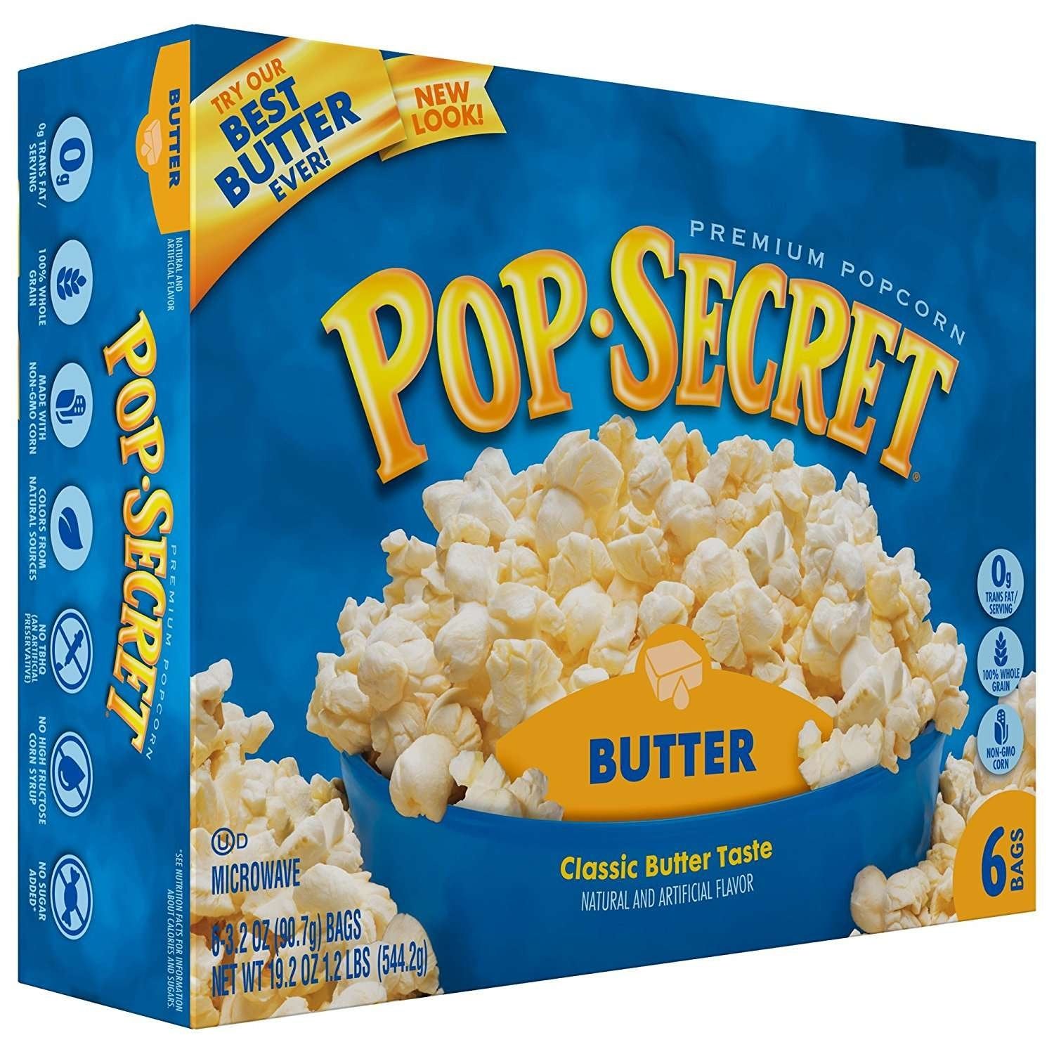 Pop Secret Microwave Popcorn, Butter, 6 Count (Pack of 6)