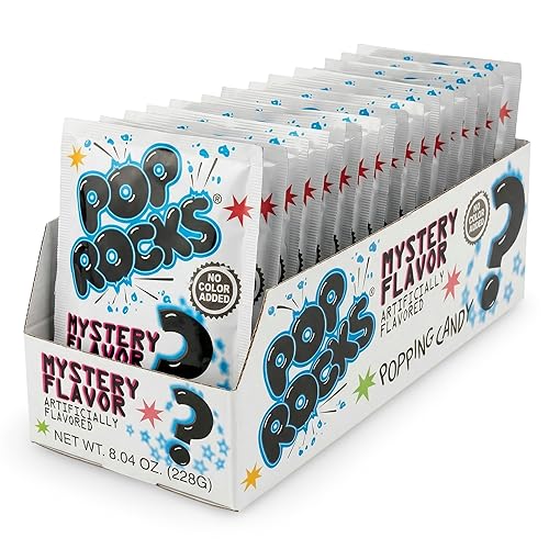 Pop Rocks Mystery Flavor Popping Candy, 0.33 oz Packets (24 Count Tray) - Dye-Free, Limited Edition Crackling Candy, Sweet & Tangy Surprise Flavor