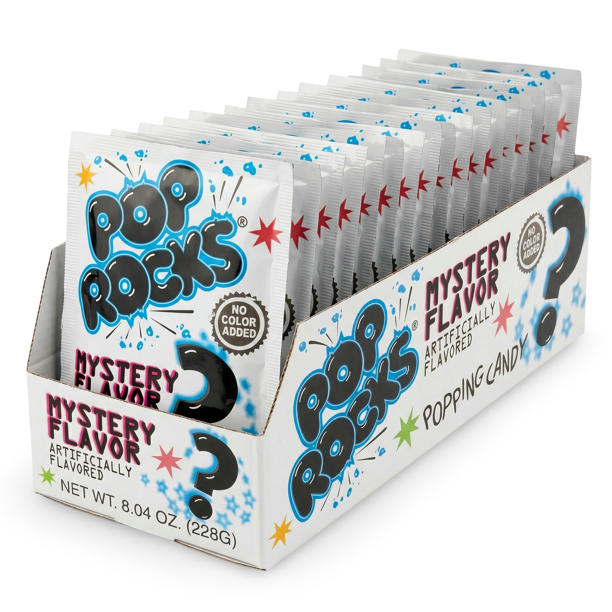 Pop Rocks Mystery Flavor Popping Candy, 0.33 oz Packets (24 Count Tray) - Dye-Free, Limited Edition Crackling Candy, Sweet & Tangy Surprise Flavor