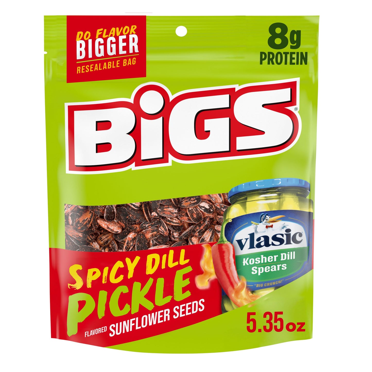 BIGS Sunflower Seeds, Vlasic Spicy Dill Pickle Flavor, 5.35 oz.