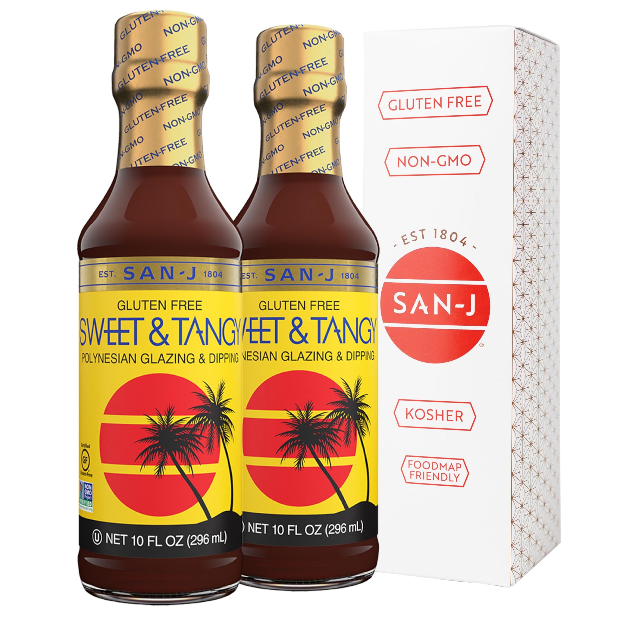 San-J Sweet and Tangy Sauce, Gluten Free, Non-GMO, 10 oz Bottles, 2 Pack