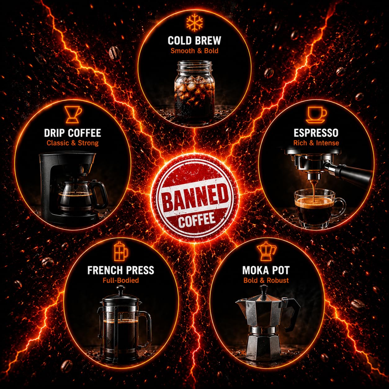 Banned Coffee™ Whole Bean - World’s Strongest High Caffeine Coffee That Shouldn’t Be Allowed - Bold Medium -Dark Roast Arabica & Robusta Blend