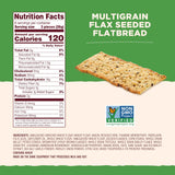 Back to Nature Multigrain Flax Seeded Flatbread Crackers - Dairy Free, Non-GMO, Made with Wheat Flour & Whole Grains, Delicious & Quality Snacks, 5.5