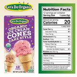 Lets Do Organic Ice Cream Cones - Sugar Cones for Ice Cream, Mini Ice Cream Cones, Ice Cream Cups, Crispy Cones, Mini Cake Cones - 1.2 Oz (Pack of 1)